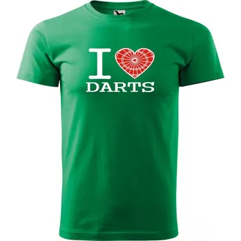 Malfini Triko s potiskem - I Love Darts - green - XS