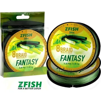 Zfish pletená šňůra Fantasy 8-Braid 300 m průměr: 0,20 mm