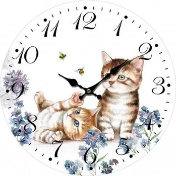 Hodiny Nástěnné hodiny Koťátka a včelky (Nástěnné hodiny s kočkou, kočka)