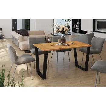Jídelní set Jídelní stůl KAISARA 185x67 cm černá/artisan