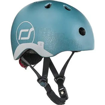 Cyklistická přilba Helma Scoot & Ride Reflective ocelová modrá s pejsky