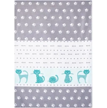 Utěrka Kočka Kuchyňská utěrka šedá Kočky a tlapky, egyptská bavlna