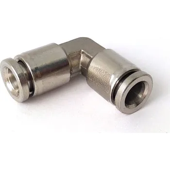 Lepící sada Pneumatická nástrčná spojka úhlová(90°) nerez na vzduch 10mm (Násuvná spojka nerez pro hadice 10mm, provedení kolínko 90°)