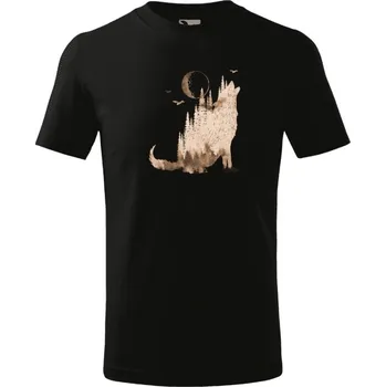 Chlapecké tričko Dětské tričko Malfini Classic New Vlk v mlze