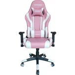 MERCURY Herní židle MRacer koženka, bílá/růžová