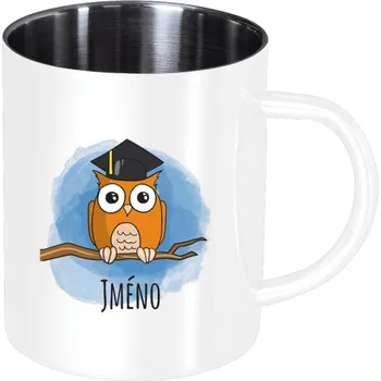 Nerezový hrnek Sovička