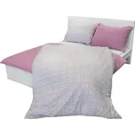 Povlečení bavlna Kvítek pruh červený 140x220 cm a 70x90 cm