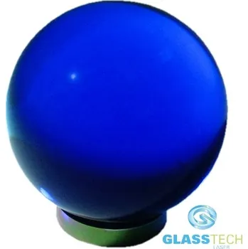 Vánoční ozdoba Modrá skleněná koule 80 mm těžítko (Modrá skleněná koule s ploškou o průměru 80 mm )