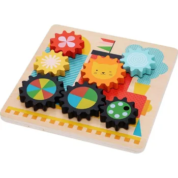 Petit Collage Puzzle ozubená kolečka vláček
