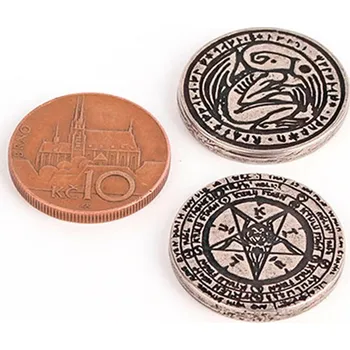 Příslušenství k deskovým hrám Cthulhu herní mince kovové Varianta: stříbrná Herní kovové mince