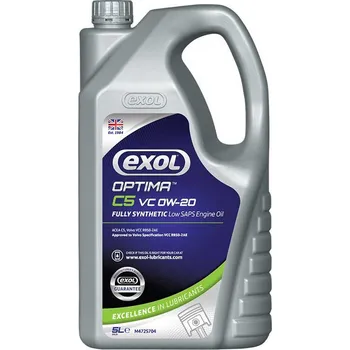 Motorový olej Exol Optima C5 VC 0W-20, plně syntetický motorový olej, 5l (Exol Lubricants)