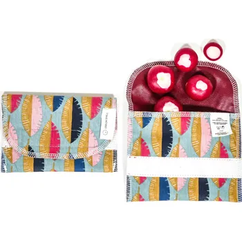 Svačinový box Green Smile Malá kapsa Modré listy