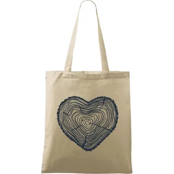 Látková taška Pařez srdce