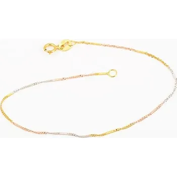 Náramek Dámský zlatý tříbarevný náramek ZLNA893F 18 cm + Dárek zdarma