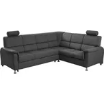 Sedací souprava MALAGA III pravá/šedá moderní/nadčasový s nožičkami vysouvací s rozkladem pro 5 osob