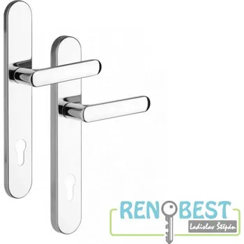 Dveřní kování ROSTEX Bezpečnostní kování RX 807-40 EXCLUSIVE Rozteč: 90 mm, Provedení: klika/klika, Povrchová úprava: chrom nerez