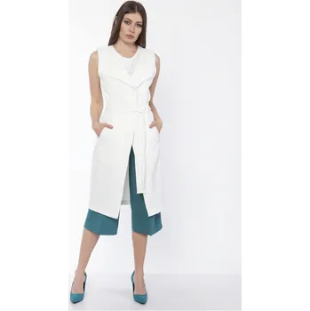 Dámská vesta Dlouhá dámská vesta KM104 Barva: Bílá, Velikost: M