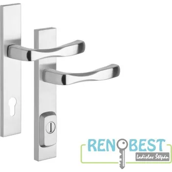 Dveřní kování ROSTEX Bezpečnostní kování RN 4 MANDELO Rozteč: 72 mm, Provedení: klika/klika, Povrchová úprava: nerez mat