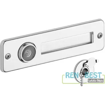 Dveřní kování Průhledítko se jmenovkou hranaté ROSTEX Povrchová úprava: nerez lesk