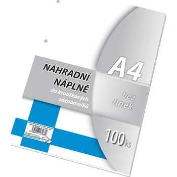 Sešit Náhradní vložka do karis bloku A4 čistý, 100 listů