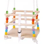 Houpačka dřevěná korálková duhové barvy