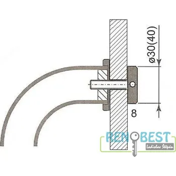 Stavební výplň AC-T Spojovací sada pro madlo dveřní jednostranná s protikusy - Doprodej - zboží na dotaz !!! Provedení: dřevěné dveře