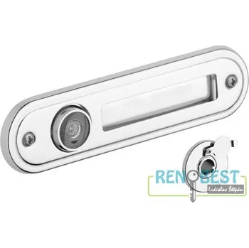 Dveřní kování Průhledítko se jmenovkou oblé ROSTEX Povrchová úprava: nerez lesk