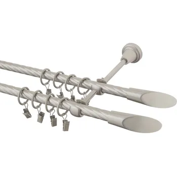 Garnýž Garnýž kovová 160 cm kroucená dvouřadá - dvojitá 16 Piza double chrom mat