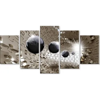 Obraz Malvis ® Obraz trojrozměrné zlaté puzzle Velikost: pětidílné schody - 100x50 cm