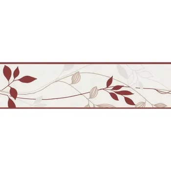 Tapeta A.S. Création | Vliesová bordura na zeď Only Borders 2496-30 | 17 cm x 5 m | červená, krémová, béžová + Červená, krémová, béžová vliesová bordura na stěnu 249630 v rozměru 17 cm x 5 m