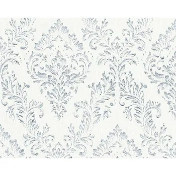 Tapeta A.S. Création | Vliesová tapeta na zeď Metallic Silk 30659-1 | 0,53 x 10,05 m | bílá, stříbrná + Bílá, stříbrná vliesová tapeta na stěnu 306591 v rozměru 0,53 x 10,05 m