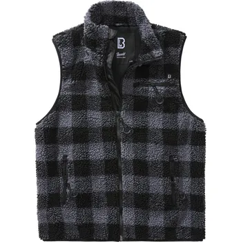 Pánská vesta Vesta Brandit Teddyfleece Vest Men - šedá-černá, 3XL