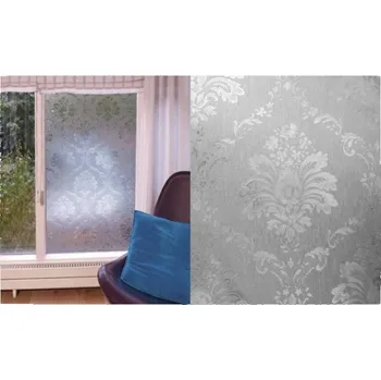 Okenní dekorace PATIFIX | Statická okenní fólie na sklo KVĚTINOVÝ ORNAMENT 34-2910 | šířka 45 cm | průhledná + Transparetní statická okenní fólie (metráž) Patifix 34-2910 v šíři 45 cm