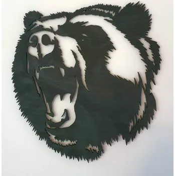 Obraz Medvěd hlava obraz - Tmavě hnědá lazura