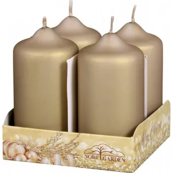Svíčka Nohel Garden Svíčka adventní VÁLEC metalická matná d5x9cm - tmavě béžová - 4ks