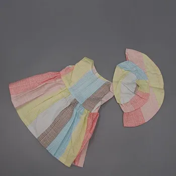 Oblečky pro American girl a Baby Born 43-45 cm Motiv: 1 duhové šaty s kloboučkem