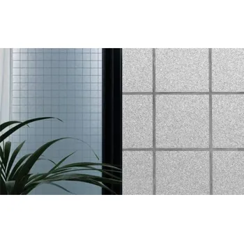 Okenní dekorace PATIFIX | Statická okenní fólie na sklo ČTVERCE 38-2895 | šířka 90 cm | průhledná + Transparetní statická okenní fólie (metráž) Patifix 38-2895 v šíři 90 cm