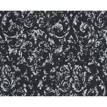 Tapeta A.S. Création | Vliesová tapeta na zeď Metallic Silk 30660-6 | 0,53 x 10,05 m | černá, stříbrná + Černá, stříbrná vliesová tapeta na stěnu 306606 v rozměru 0,53 x 10,05 m