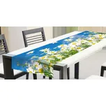 DIMEX | Běhoun na stůl Sedmikrásky TS 002 | modrá, bílá, zelená, žlutá | 40 x 140 cm + Běhouny české výroby DIMEX TS 002 Sedmikrásky