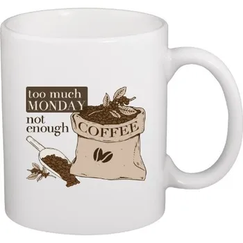 Pánské tričko Hrnek malý bílý s potiskem Not enough coffee