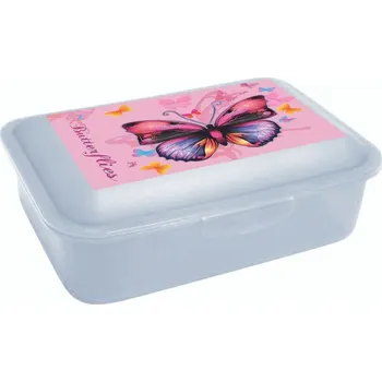 Karton P+P Box na svačinu 18 x 12,5 x 7 cm, Motýl