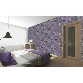 Tapeta DIMEX | Vliesová tapeta na zeď Dimex Line WP-123-01 | 0,75 x 10 m | vícebarevná, fialová + Vliesová tapeta na zeď Dimex Line WP12401 v rozměru 0,75 x 10 m