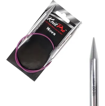 Jehlice KnitPro Nova kruhové kovové fixní jehlice 10mm 50cm (KnitPro Nova kruhové kovové jehlice 10mm 50cm)