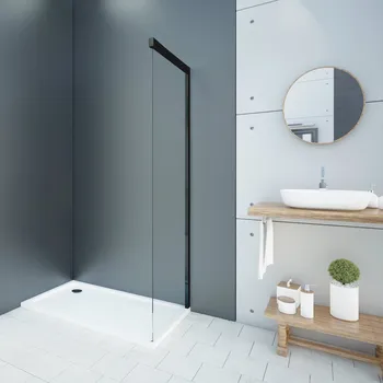 Sprchové dveře Aquatek WELLNESS BLACK F1 70 pevná boční stěna do kombinace s dveřmi, 67-69cm, sklo 6mm