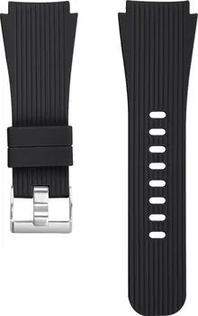 Řemínek na hodinky Eternico Quick Release Silicone Vertical Grain Silver Buckle 22 mm černý