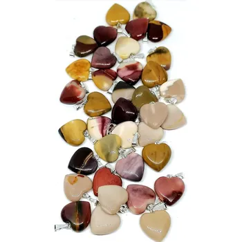 Přívěsek Mokaitové srdíčko, 1,5 cm