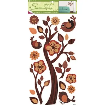 Samolepící dekorace Anděl Přerov Samolepky na zeď větev s imitací dřeva 60 x 32 cm