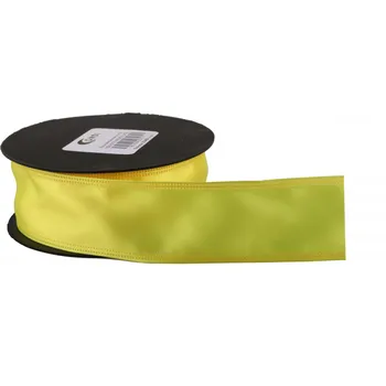 Stuha Atlasová stuha 4 cm x 9,1 m S025 citronově žlutá