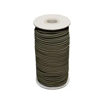 Guma, pruženka kulatá kloboučnická tmavá khaki 2mm, metráž