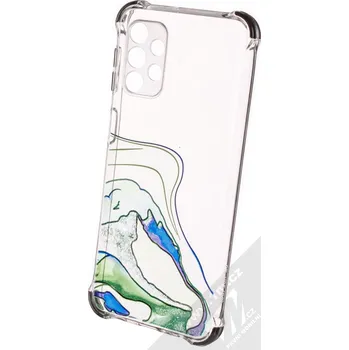 Pouzdro na mobilní telefon 1Mcz Trendy Vodomalba Anti-Shock Skinny TPU ochranný kryt pro Samsung Galaxy A32 5G průhledná zelená černá (transparent green black)